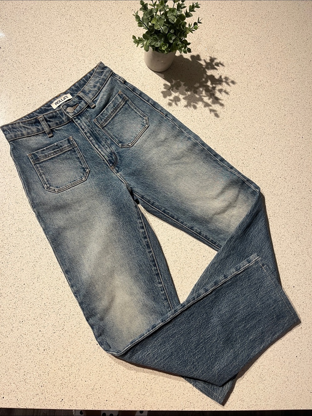 ROLLA’S Sz 24 Original High Rise Straight Jeans with Front Patch Pockets - Picture 9 of 15